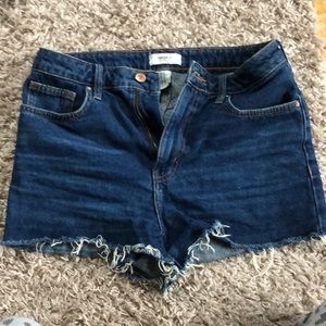 High waisted jean shorts